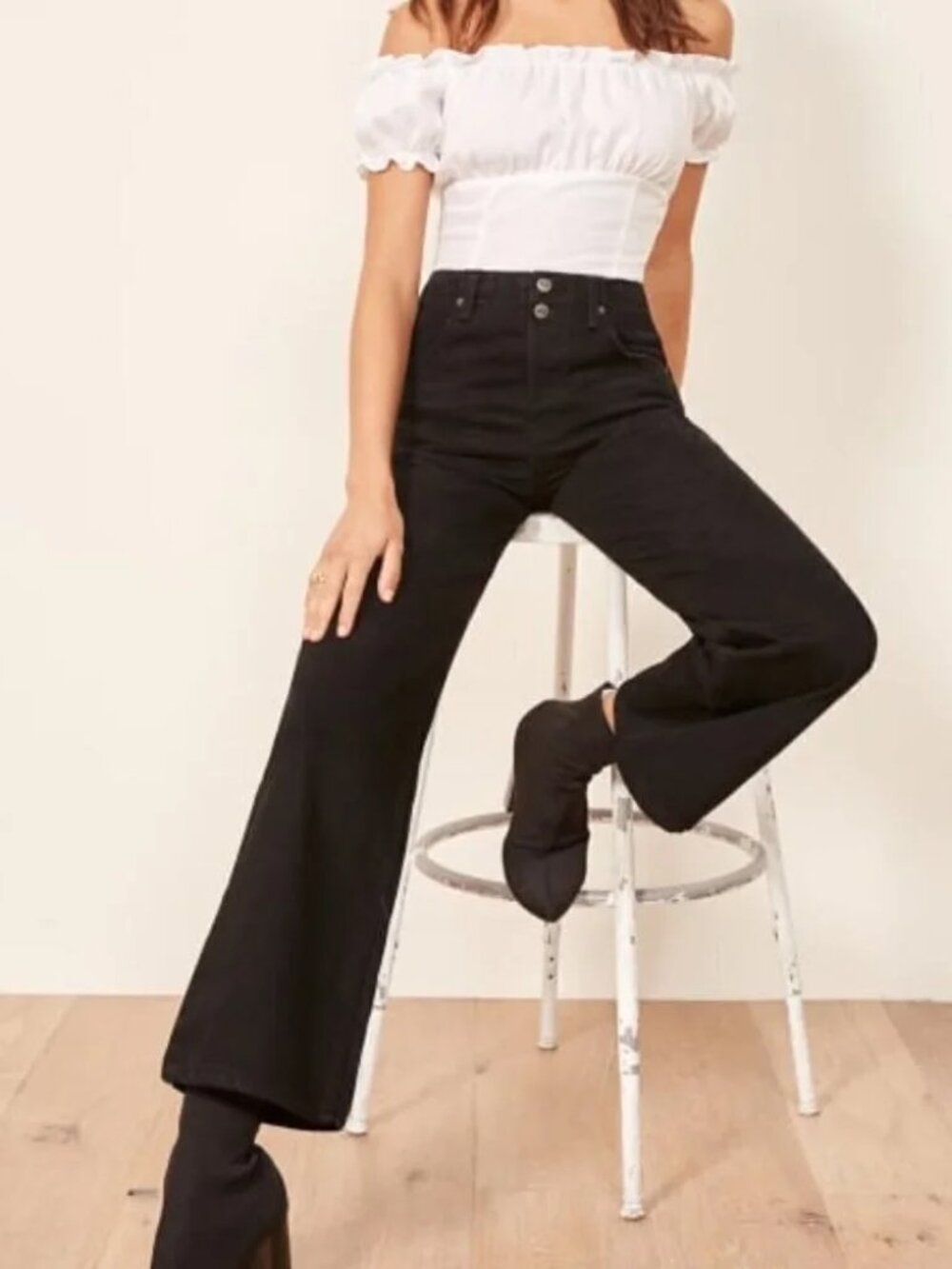 Reformation Louise Jeans Black 26